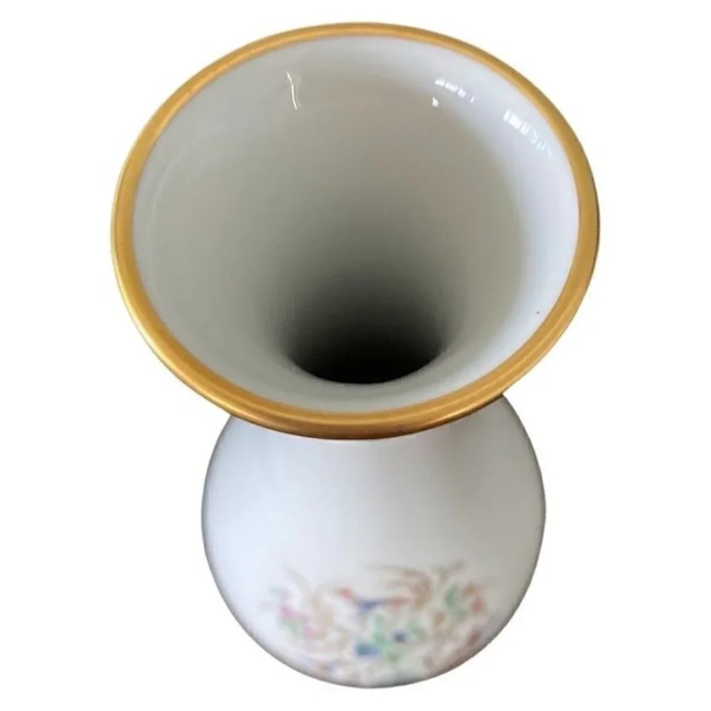 Limoges Castel France for Chinacraft Bud Vase Floral and Birds